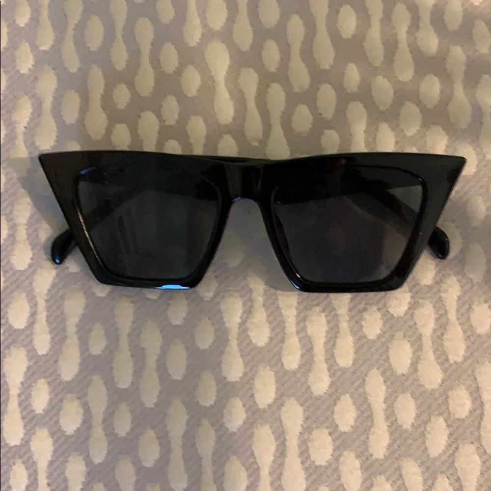 NWOT Black Cat Eye Boxy Sunglasses